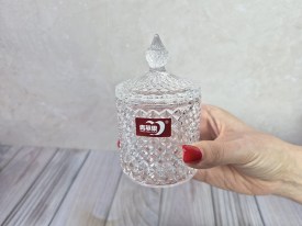 Caramelera bombonera vidrio alta labrada